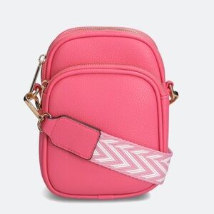 Mali + Lili Josephine Crossbody Bag Hot Pink Triple Zip Crossbody NEW